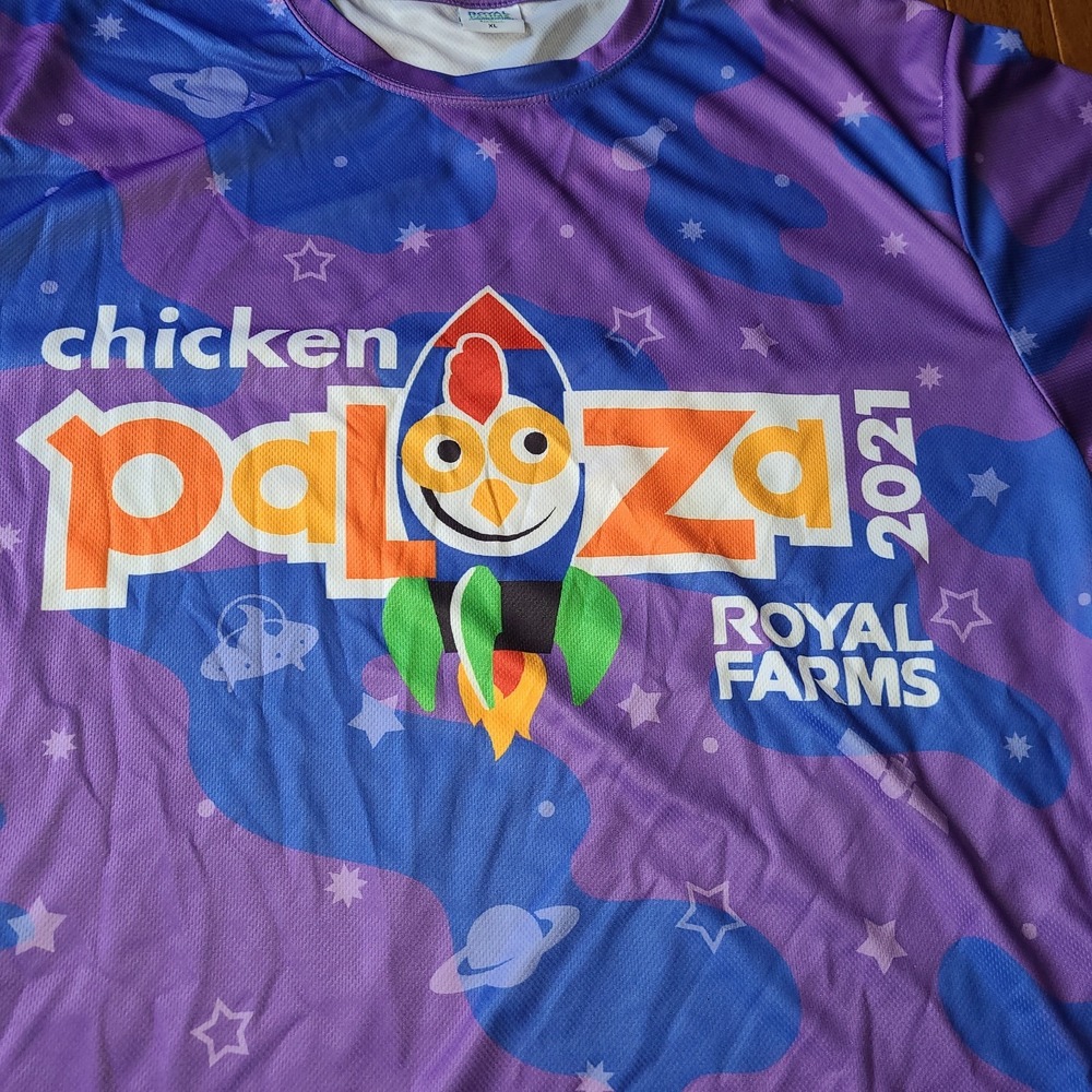 Royal Farms Chicken Palooza 2021 Short Sleeve Polyester Shirt Mens XL